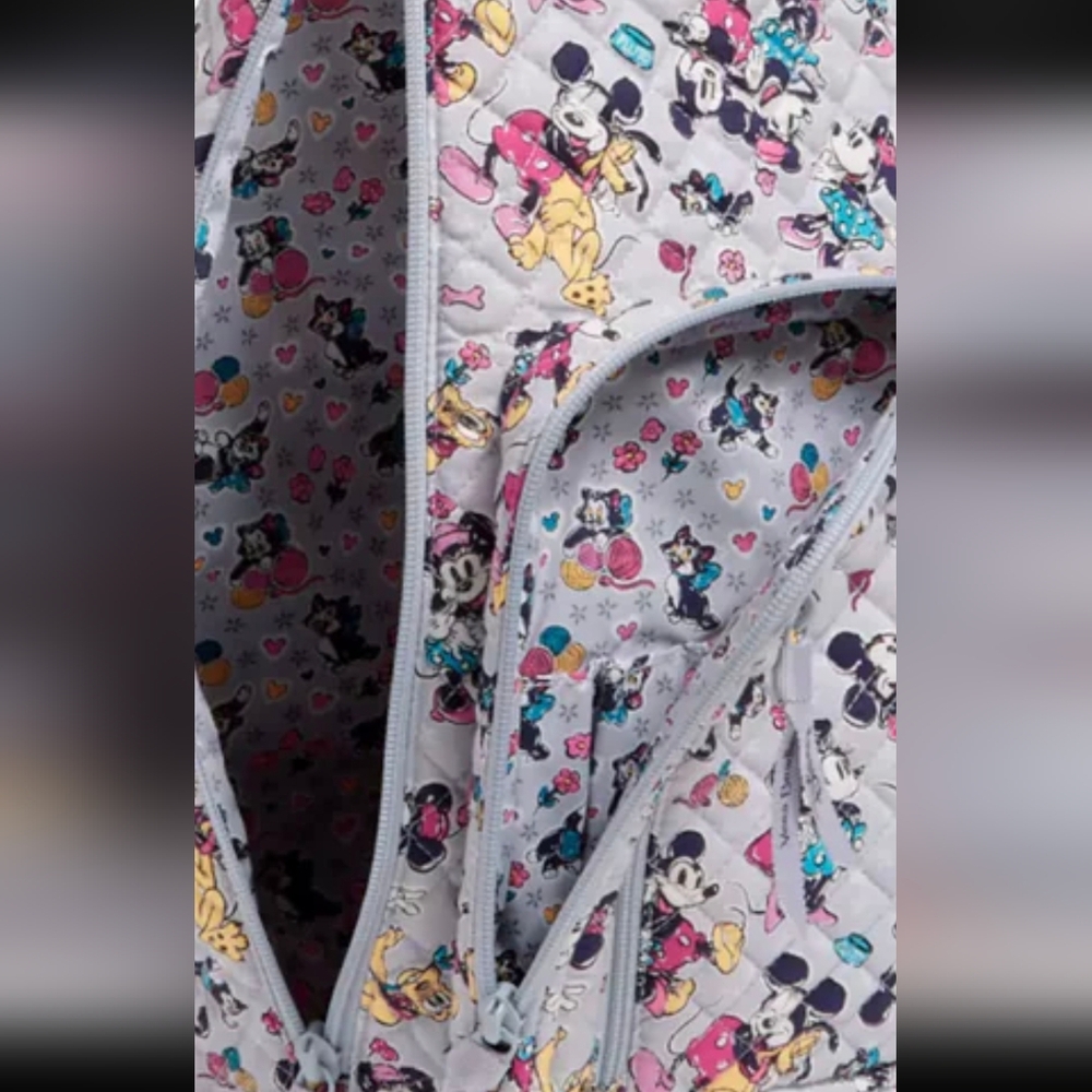 Vera Bradley White Quilted Sling Backpack with Multicolor Character Print - Picture 4 of 9